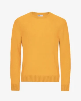 Pull classique en laine mérinos - Jaune brûlé