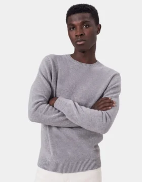 Pull classique en laine mérinos – Jaune brûlé