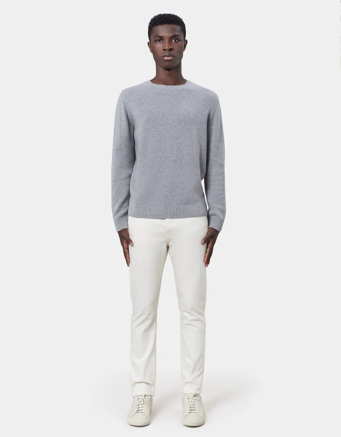 Pull classique en laine mérinos - Jaune brûlé