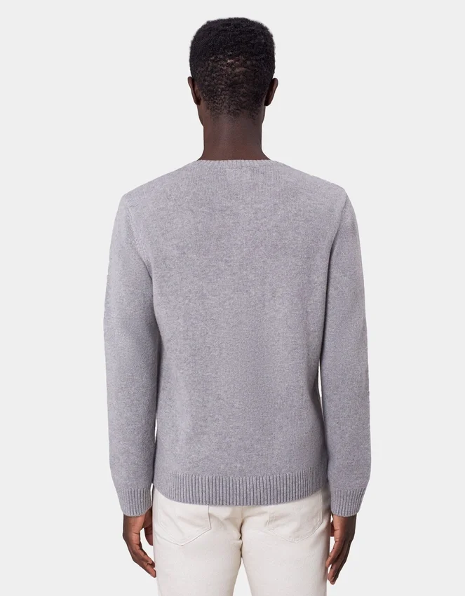 Pull classique en laine mérinos - Jaune brûlé