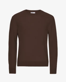 Pull classique en laine mérinos - Marron café