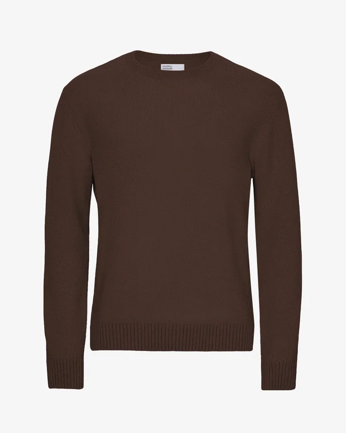Pull classique en laine mérinos - Marron café