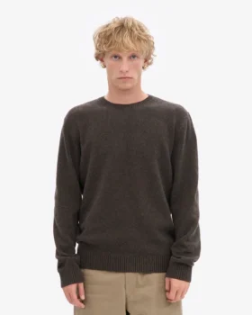Pull classique en laine mérinos – Marron café