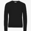 Pull classique en laine mérinos - Noir intense