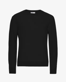 Pull classique en laine mérinos - Noir intense