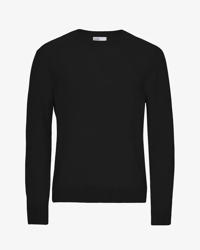 Pull classique en laine mérinos - Noir intense