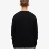 Pull classique en laine mérinos - Noir intense