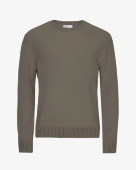 Pull classique en laine mérinos - Olive poussiéreux