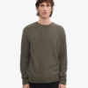 Pull classique en laine mérinos - Olive poussiéreux