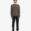 Pull classique en laine mérinos - Olive poussiéreux