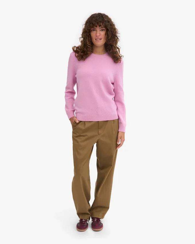 Pull classique en laine mérinos pour femme - Fleur de cerisier