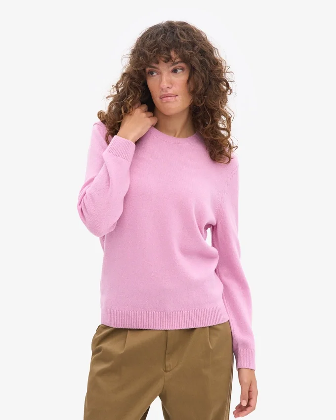 Pull classique en laine mérinos pour femme - Fleur de cerisier