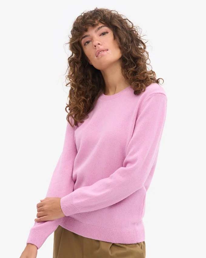 Pull classique en laine mérinos pour femme - Fleur de cerisier