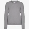 Pull classique en laine mérinos pour femme - Gris chiné
