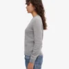 Pull classique en laine mérinos pour femme - Gris chiné