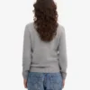 Pull classique en laine mérinos pour femme - Gris chiné