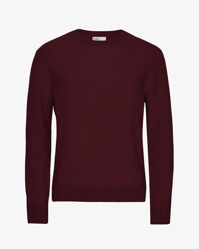 Pull classique en laine mérinos - Rouge sang de bœuf