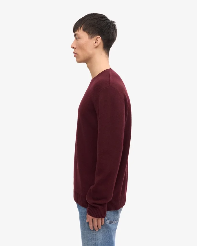 Pull classique en laine mérinos - Rouge sang de bœuf