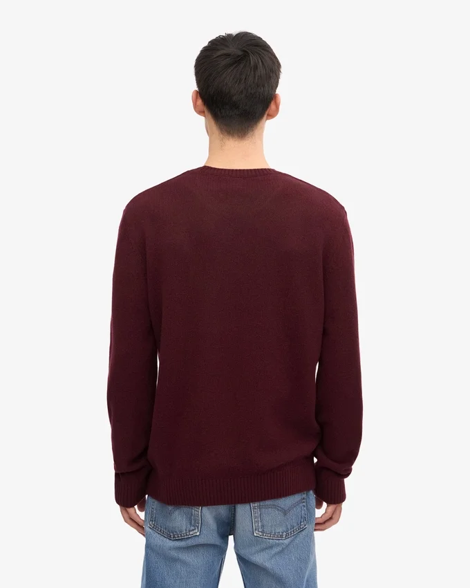 Pull classique en laine mérinos - Rouge sang de bœuf