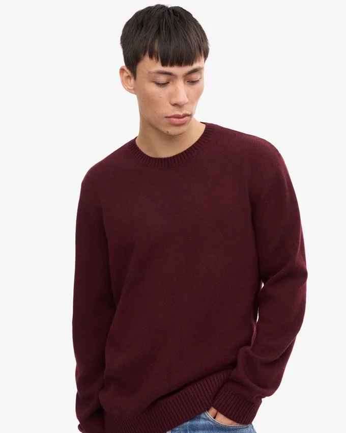 Pull classique en laine mérinos - Rouge sang de bœuf