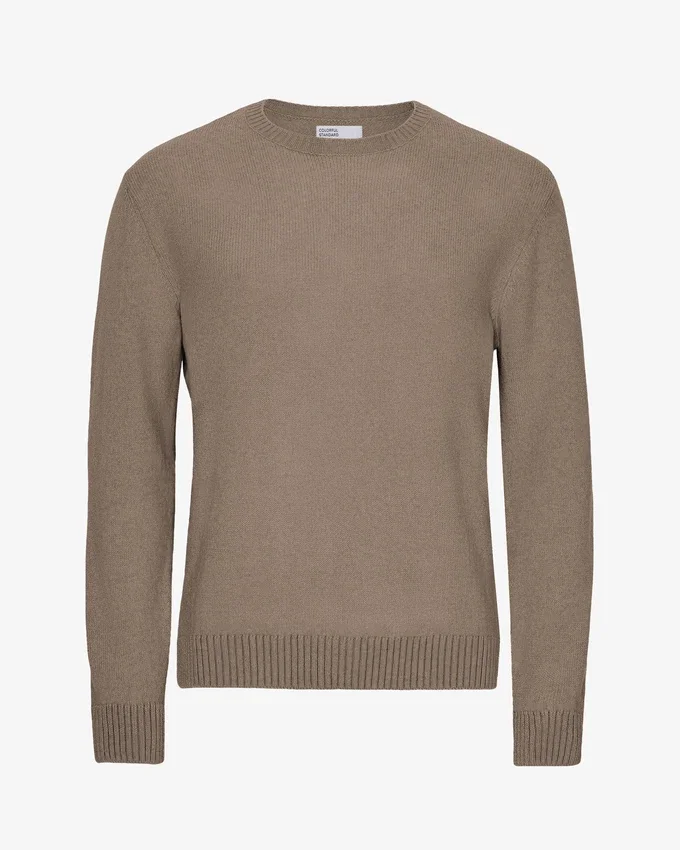 Pull classique en laine mérinos - Taupe chaud