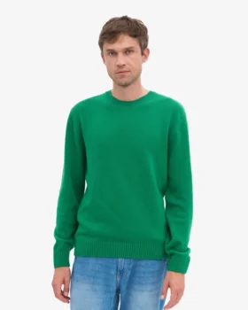 Pull classique en laine mérinos – Vert Kelly