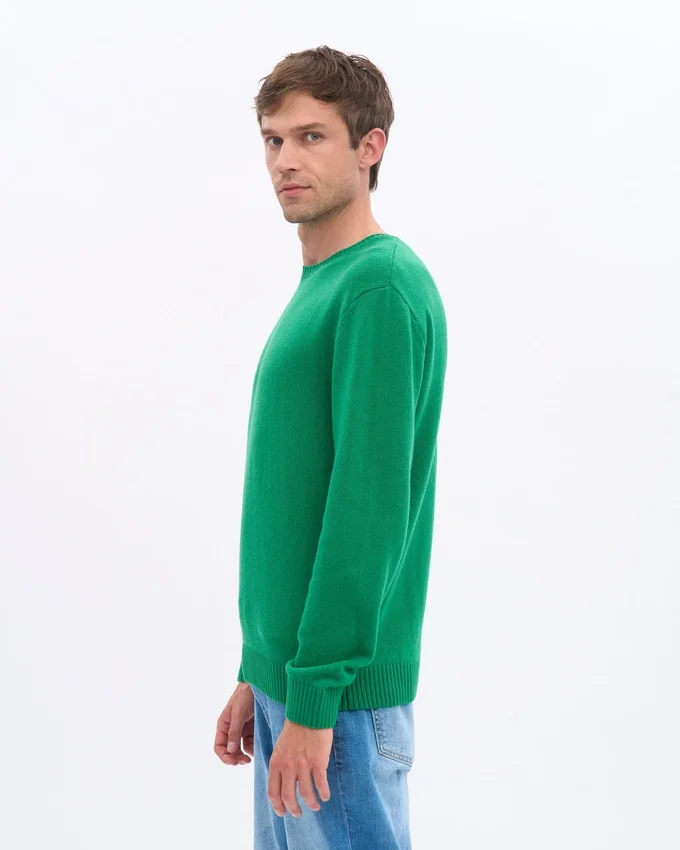Pull classique en laine mérinos - Vert Kelly