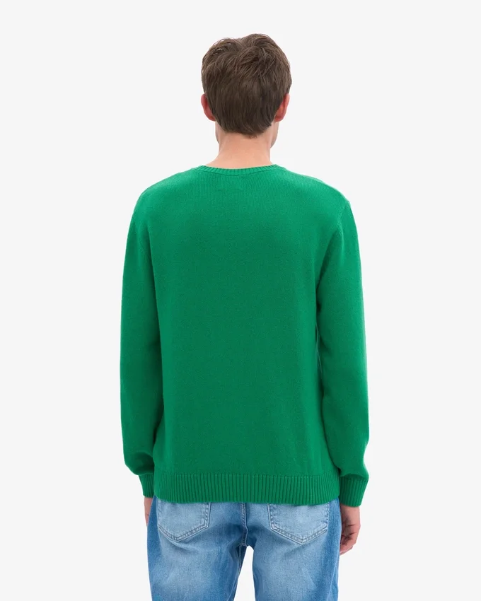 Pull classique en laine mérinos - Vert Kelly