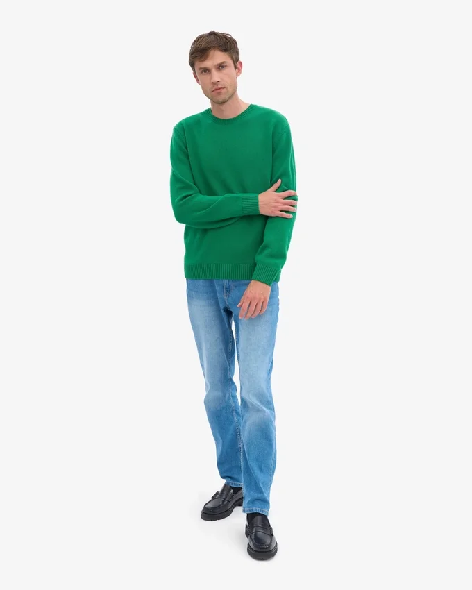 Pull classique en laine mérinos - Vert Kelly