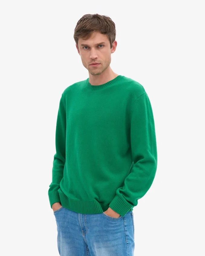 Pull classique en laine mérinos - Vert Kelly