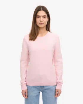 Pull à col rond classique en laine mérinos pour femme – Bleu marine