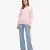 Pull à col rond classique en laine mérinos pour femme - Bleu marine