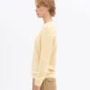 Pull à col rond classique en laine mérinos pour femme - Jaune pâle