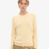 Pull à col rond classique en laine mérinos pour femme - Jaune pâle