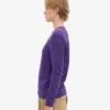 Pull à col rond classique en laine mérinos pour femme - Violet ultra