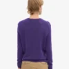 Pull à col rond classique en laine mérinos pour femme - Violet ultra
