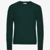 Pull à col rond classique en laine mérinos - Vert émeraude