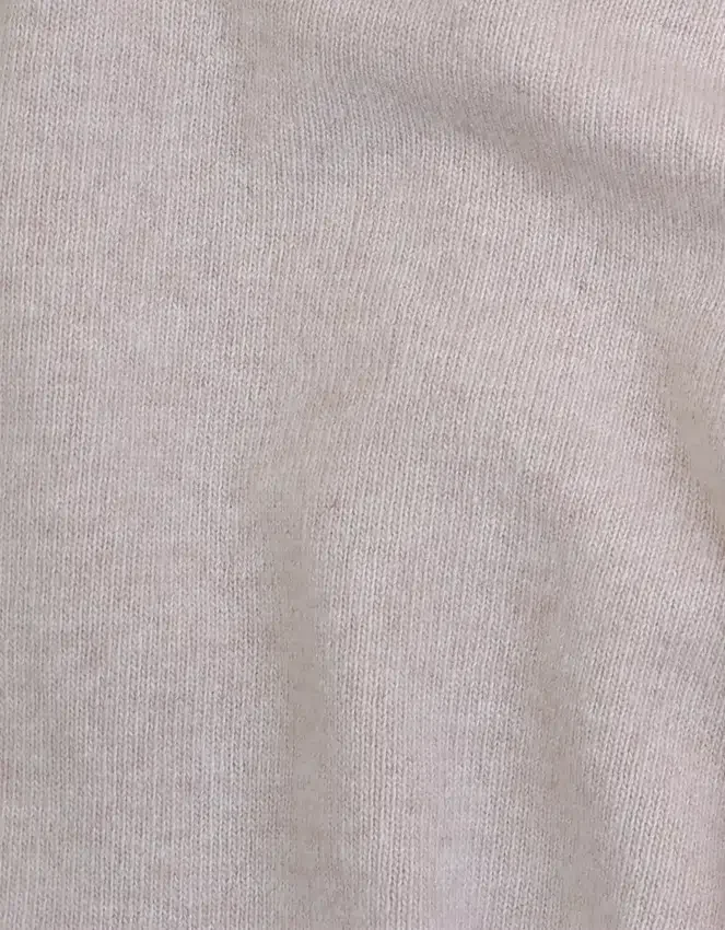 Pull à col rond en laine mérinos légère - Blanc ivoire