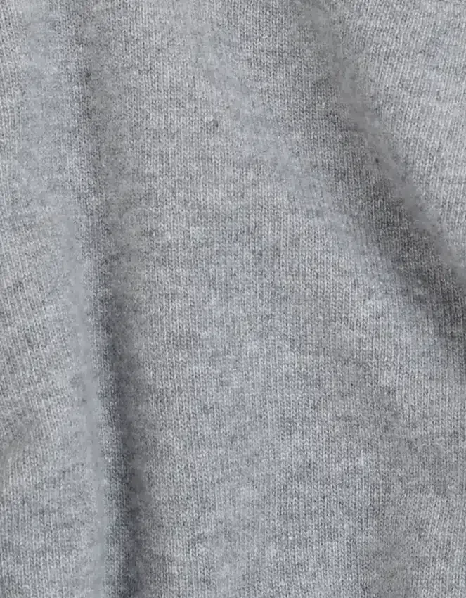 Pull à col rond en laine mérinos légère - Gris chiné