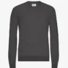 Pull à col rond en laine mérinos légère - Gris lave