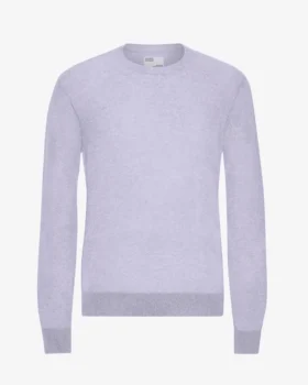 Pull à col rond en laine mérinos légère - Lavande douce