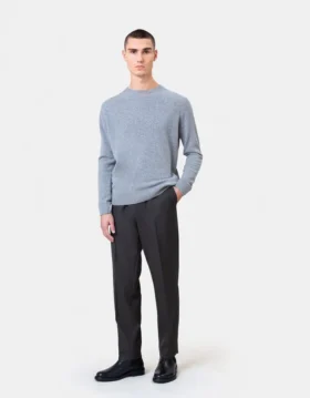 Pull à col rond en laine mérinos légère – Lavande douce