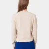 Pull à col rond en laine mérinos légère pour femme - Bleu polaire