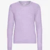 Pull à col rond en laine mérinos légère pour femme - Lavande douce