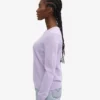 Pull à col rond en laine mérinos légère pour femme - Lavande douce
