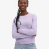 Pull à col rond en laine mérinos légère pour femme - Lavande douce