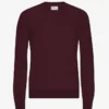 Pull à col rond en laine mérinos légère - Rouge sang de bœuf