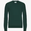 Pull à col rond en laine mérinos légère - Vert émeraude