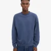 Pull à col rond oversize en coton bio - Bleu Neptune
