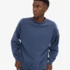 Pull à col rond oversize en coton bio - Bleu Neptune